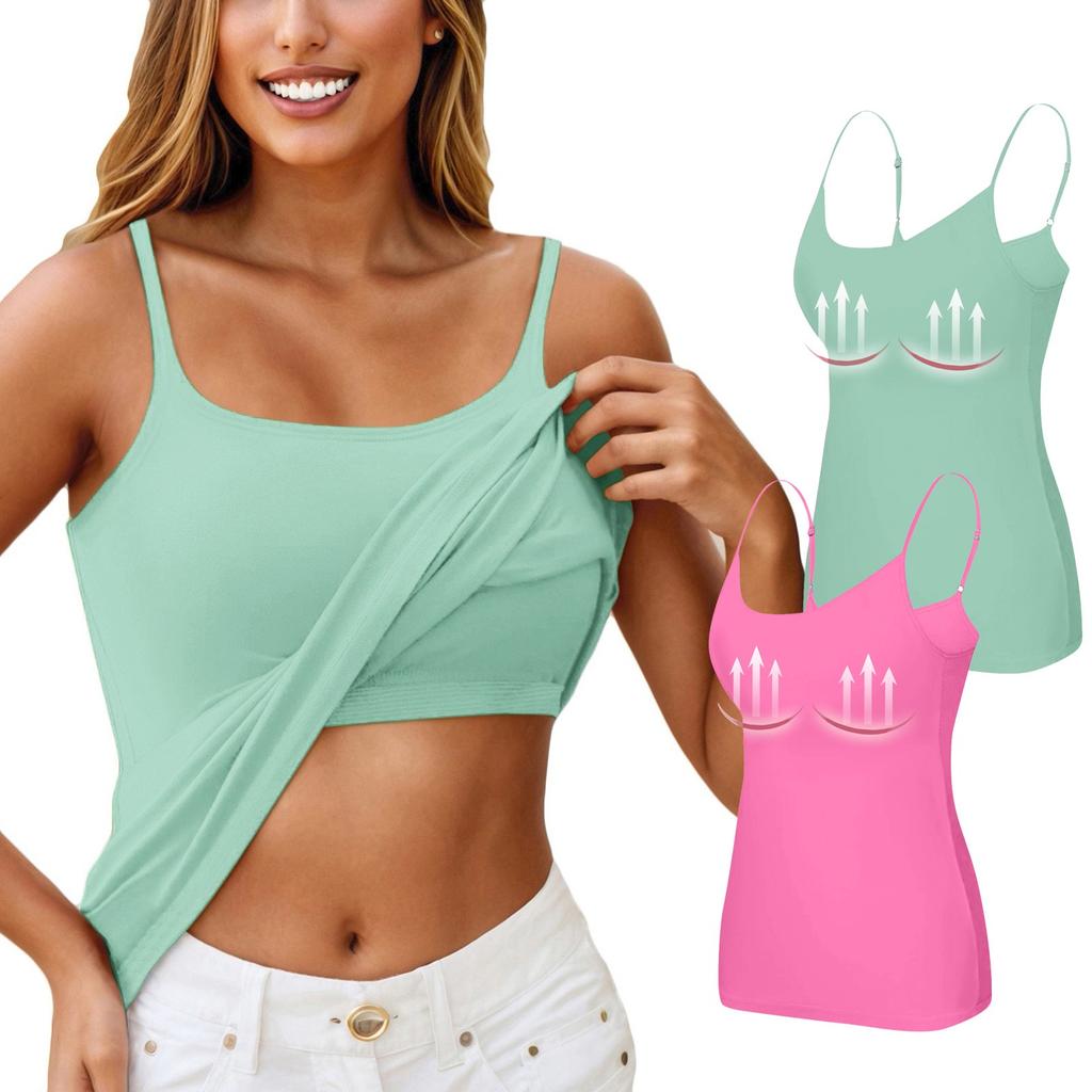 2PC Women's Camisole With Bottom And Chest Pad, Sexy Oversized Underwear With Chest Pad