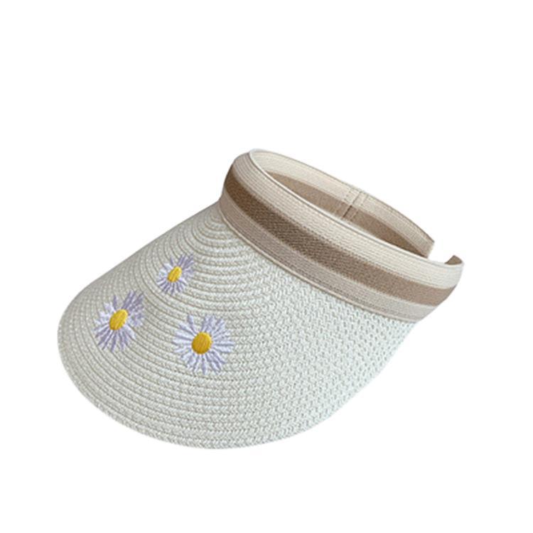 Lady Summer Empty Top Sun Visor Hat Summer Straw Wide Brim Sun Cap Uv Protection Hat