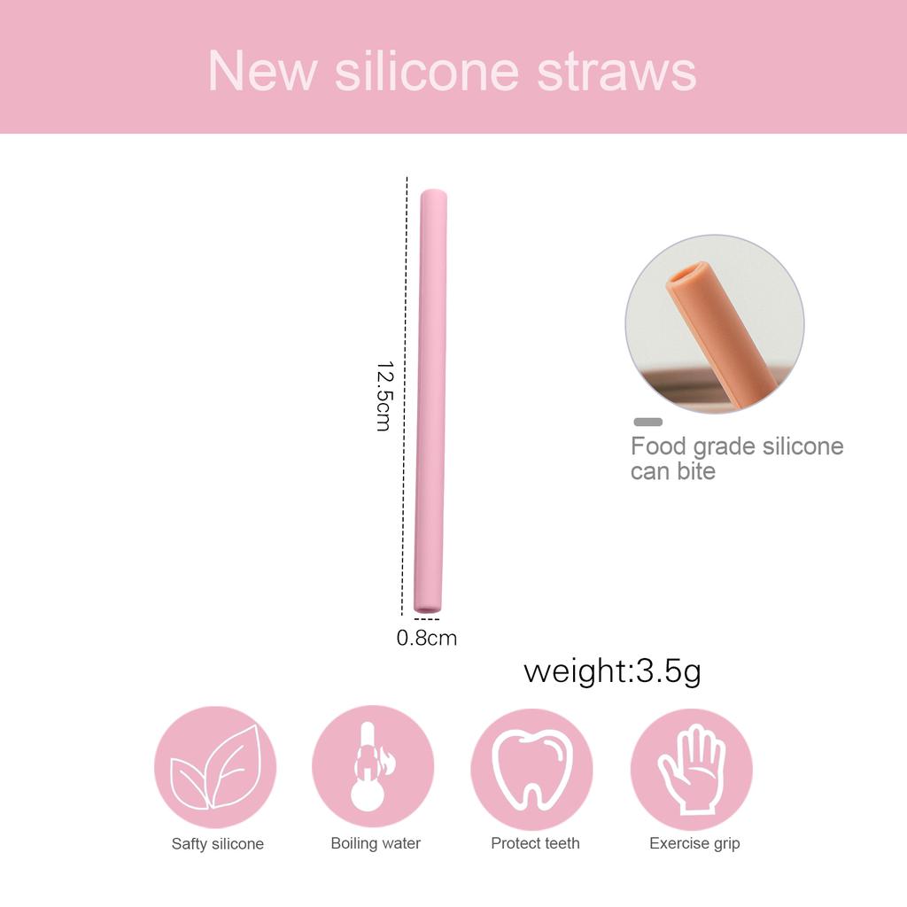 5 Pcs Baby Ins Style Food Grade Silicone Straws Plastic Spiral Drinking Children Use Birthday Party Bar Club Cup