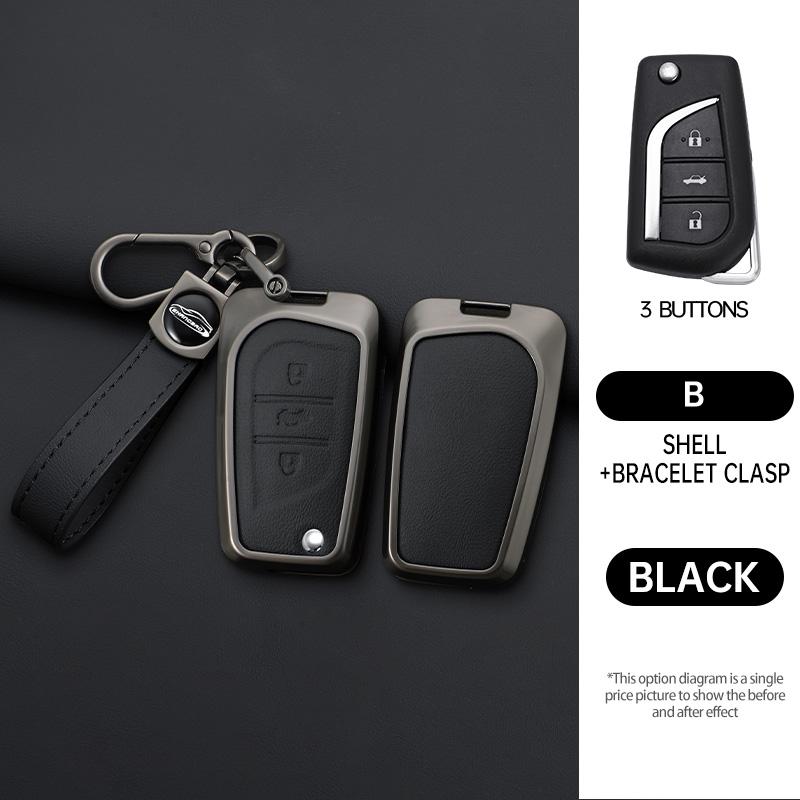 2/3/4 Button Zinc Alloy Car Key Cover Case Auto Shell Holder Protector Fob For Toyota Aygo Yaris Highlander Camry Rav4 Keychain