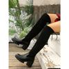 Slimming Over The Knee Boots Women's 2025 Winter New Thick-heeled Plus-size Round Toe High Heel Boots