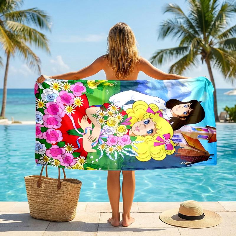 Candy Candy Fashion Beach Towel: Ideal for Summer Adventures Soft, absorbent and quick drying suitable for swimming and bathing