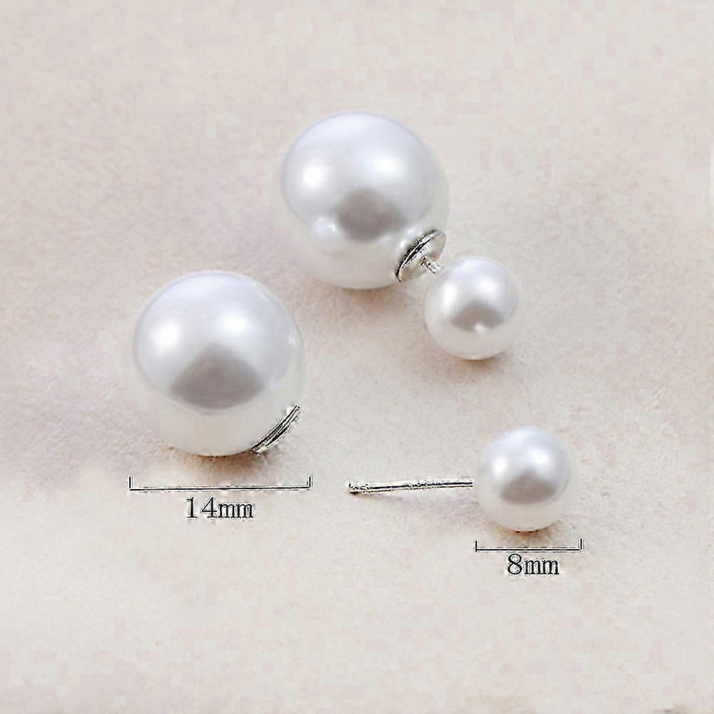 2025 Elegante zweiseitige Perlenohrstecker mit Vorder- und Rückseite - 925er Sterlingsilberschmuck