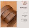 Men's Retro Vegetable-Tanned Leather Belt - Genuine Cowhide, Handmade, Casual Versatile Style