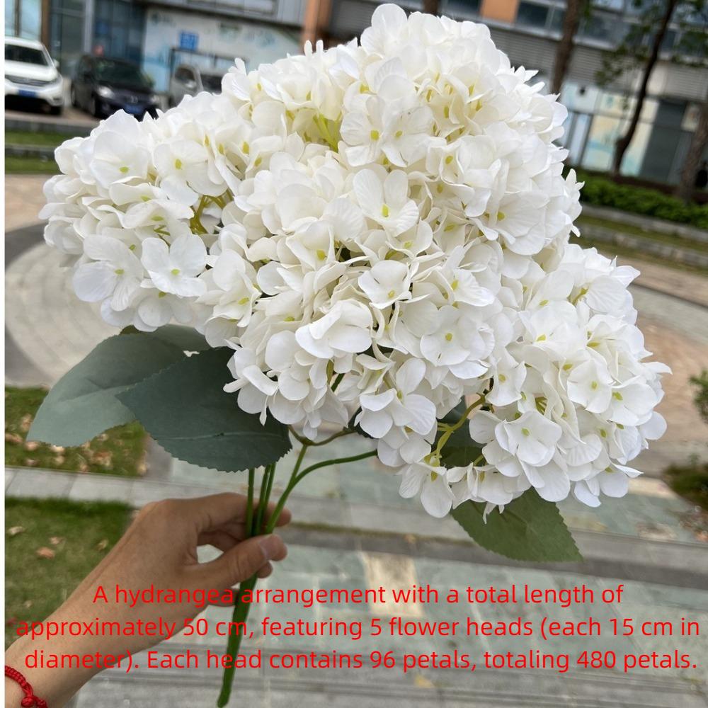 Silk Fake Hydrangea Flowers Large Size Simulated Wedding Floral  for Home Party Wedding