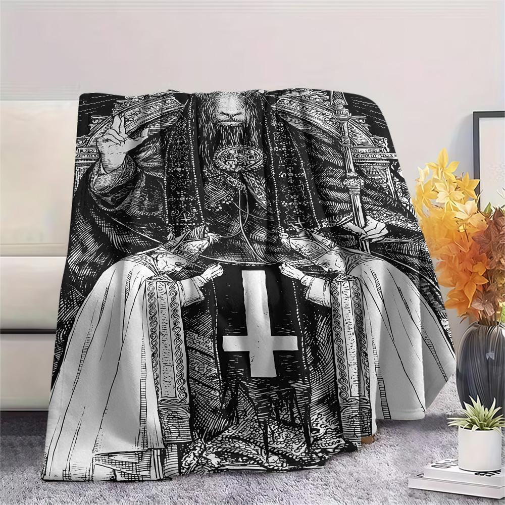 1PC Religion Print FlAannel Blanket, High quality Comfortable for All Seasons, Home Decor, Warmth and Comfort