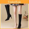 Classic Almond Suede Leggings With Waterproof Platform For Winter Women