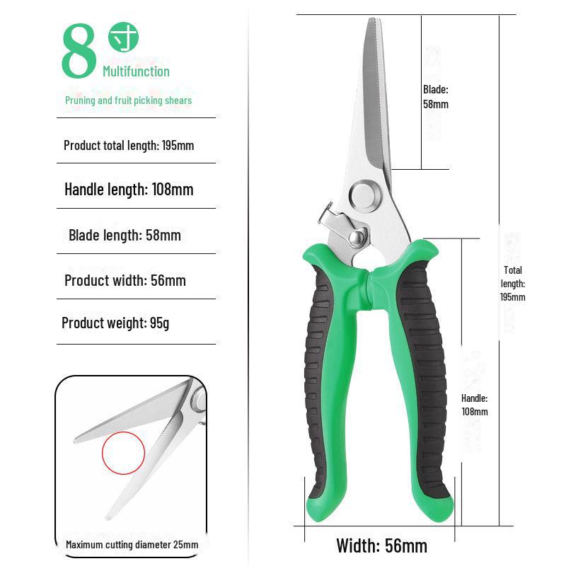 Foarfece de tăiere pentru grădinărit din oțel inoxidabil pentru ramuri, flori, recoltare fructe și aranjamente florale.