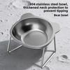 15°Thickened Anti-overturning Protection of Cervical Spine Cat Rice Bowl 304 Stainless Steel Increased Oblique Pet Food Bowl