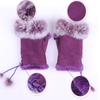 Solid Supple Lady Genuine Color Warm Fashion Trim Soft Rabbit Fur Women Gloves Fingerless