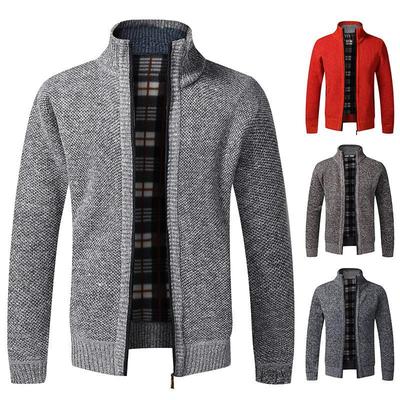 2023 Herbst/Winter Herren Übergröße Samt Verdickter Cardigan Pullover mit Stehkragen - Slim Fit Mantel.