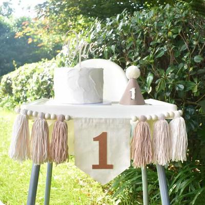Boho 1st Birthday High Chair Banner Party Decoration for Girl Baby Shower Pink Wall Hangings Decorative for Kids Bedroom Gift