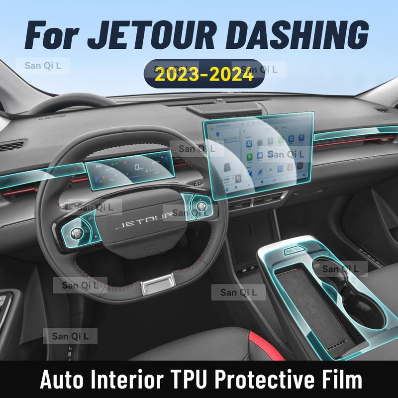 Car Interior Center Console Media Dashboard Navigation TPU Protector Film For JETOUR DASHING X-1  2024 Car Sticker