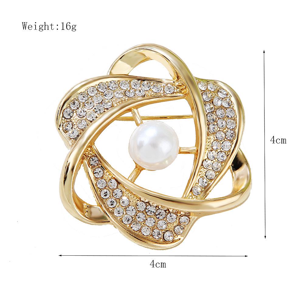 Lanhao Hot-Selling Pearl Swan Rhinestone Flower Brooch - Japanese & Korean Fashion Accessories for Women