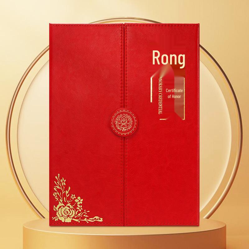 Three-Fold High-End Leather Appointment & Award Certificate Case Customization Inner Core Size: 210 x 297 mm