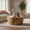 Wooden Coffee Table | Round Drum Table Stool | Living Home Decor Central Furniture, Indian Bedside Nightstand Low Table,Side Table Furniture