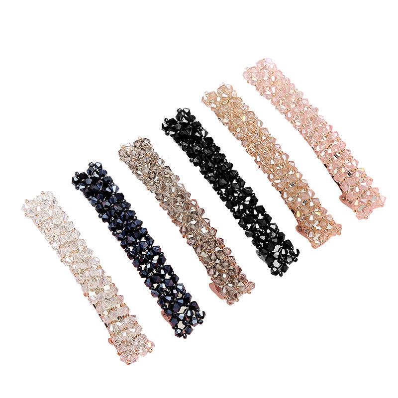 Haarnadel Damen vier Reihen Haarschmuck Haarspange Clip gewebt Clip Damen Haargummi Kopf Clip Angelschnur