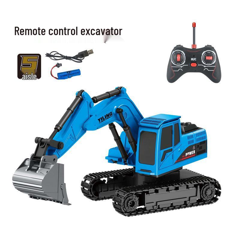 Alloy Remote Control Excavator Digger Vehicle Toy Bulldozer for Kids - Free Shipping