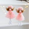 Holiday Christmas Angel Girl Doll Ornament Hanging Pendant with Gauze Wings Plush Material Suitable for Kids Decorations