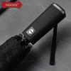 PARACHASE 135cm Super Large Automatic 3-Fold Umbrella, Flat Handle, Korean Style, Business Umbrella for Men