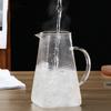 Jarra de Agua Fría de Vidrio Transparente con Patrón de Martillo Alto Borosilicato Gran Capacidad Tapa de Acero Hervidor para Secar Agua Hirviendo Jarra Cuadrada para Jugo