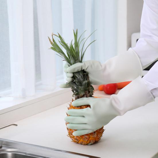 1 pereche de mănuși de spălat vase cu mânecă lungă pentru a proteja mâinile impermeabile PVC pentru curățarea bucătăriei mănuși de spălat vase pentru uz zilnic