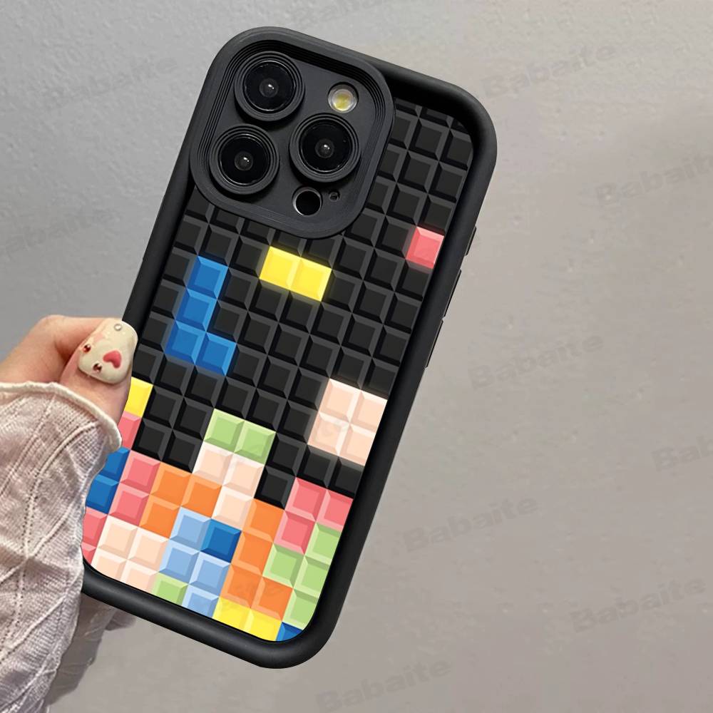 Vintage Game T-Tetris Phone Case For IPhone 17 16 E 15 14 13 12 11 Pro Max Plus Back Cover