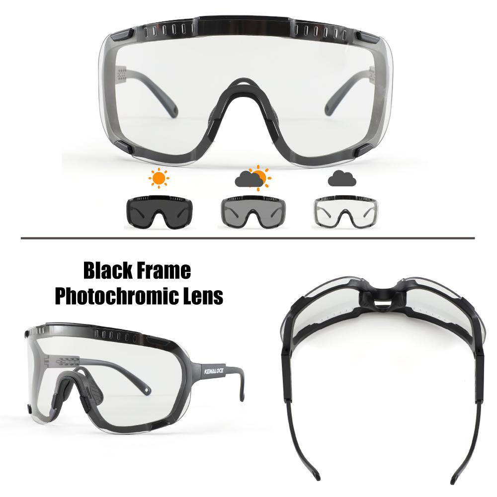 KEMALOCE 2025 Photochromic Cycling Sunglasses UV400 Outdoor Sports Men Women Bike Running MTB Eyewear Driving Goggles