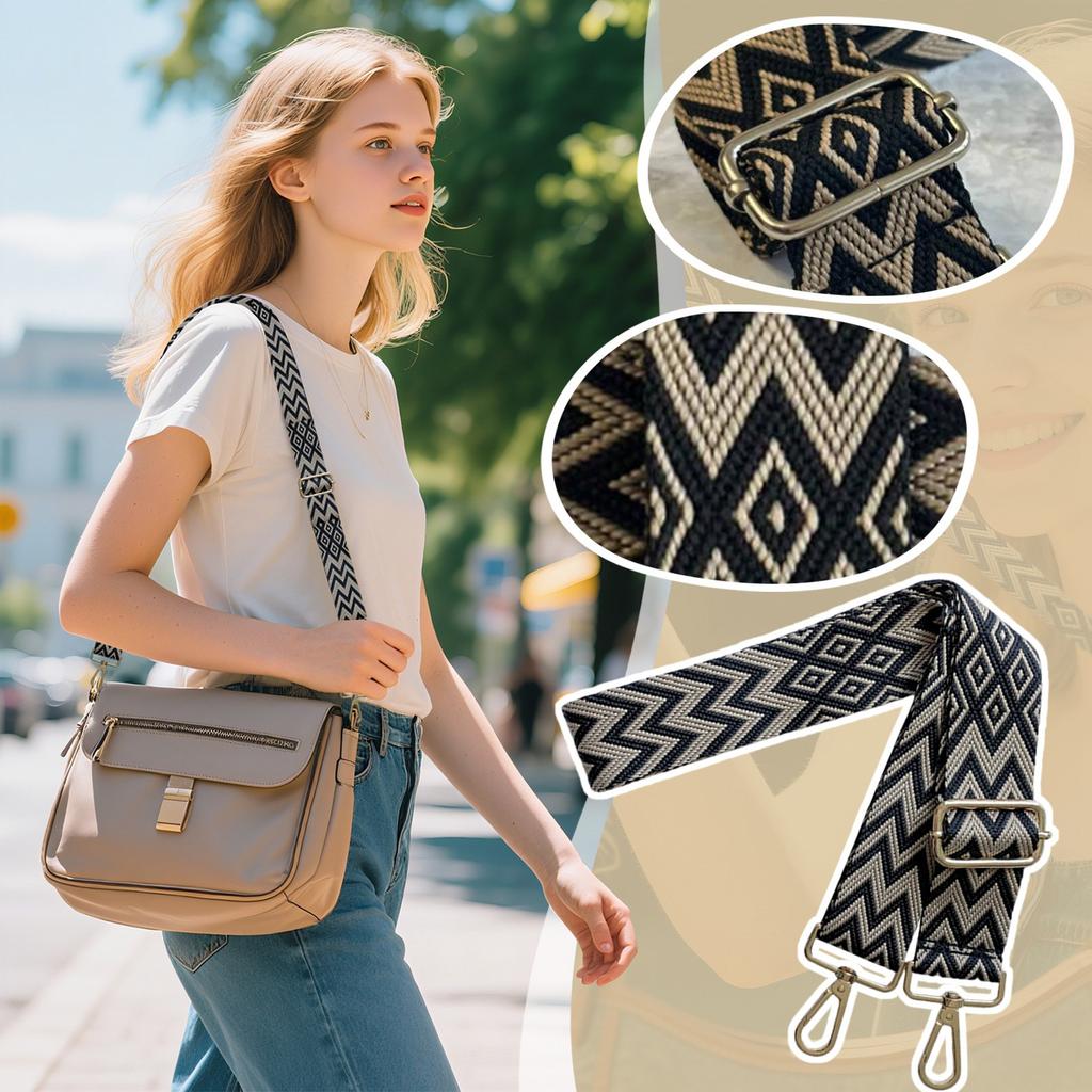 Bag Straps, Single And Double Shoulder Crossbody Straps, Woven Canvas Adjustable Backpack Accessories, Cross-border Ethnic Style.