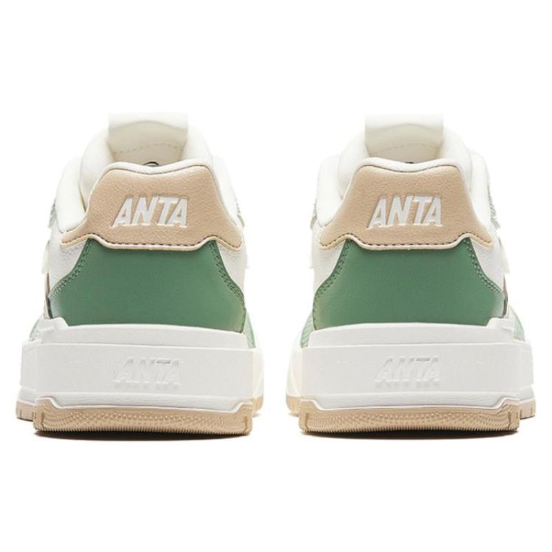 Anta 982 Abrasion Resistant Low top Skateboard Shoes Women's White Green Sneakers 122348067-5