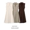 Kaslead New Women Clothes Western Style Fashion Simple Linen Midi Dress 8741065