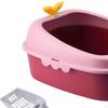 Cat Kitten Potty Toilet Open Top Pet Litter Tray PP Large Space Bedpan High Sided
