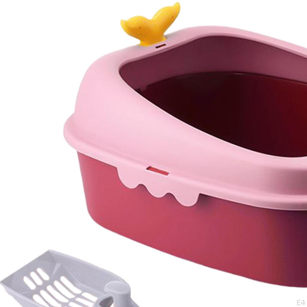 Cat Kitten Potty Toilet Open Top Pet Litter Tray PP Large Space Bedpan High Sided