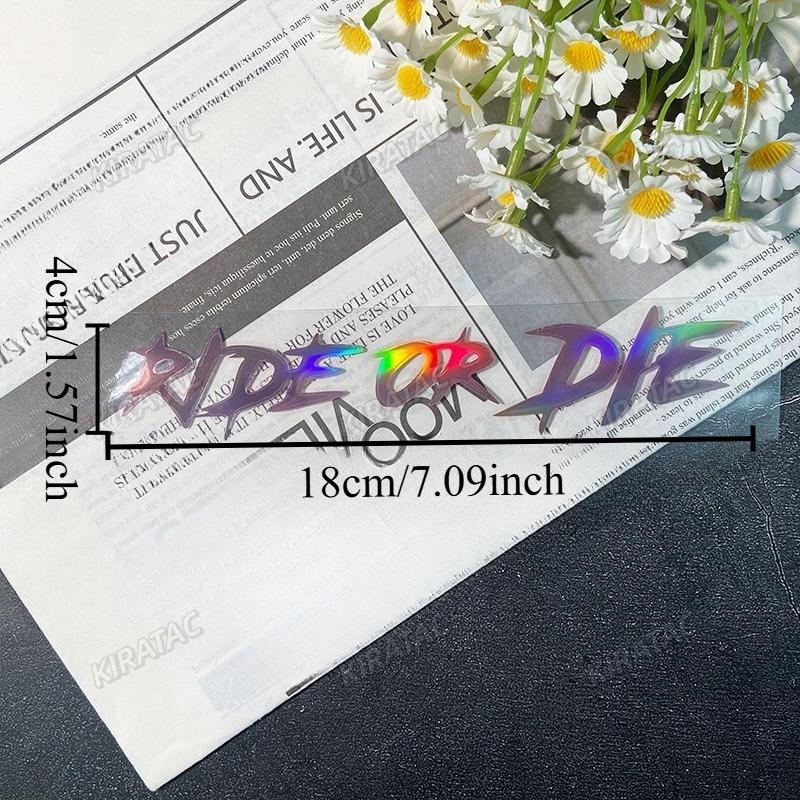 RIDE OR DIE Pink Laser Motorcycle Helmet Stickers Waterproof for Motorbike Fairing Fuel Tank Front Fork Scooter Vinyl Decals