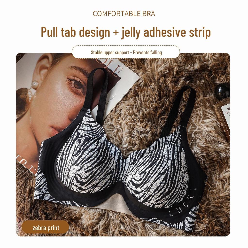 Spring Summer Push-Up Jelly Foam Bra - Anti-Sagging, Underarm Shaping, Steel Ring Support, Markless Design