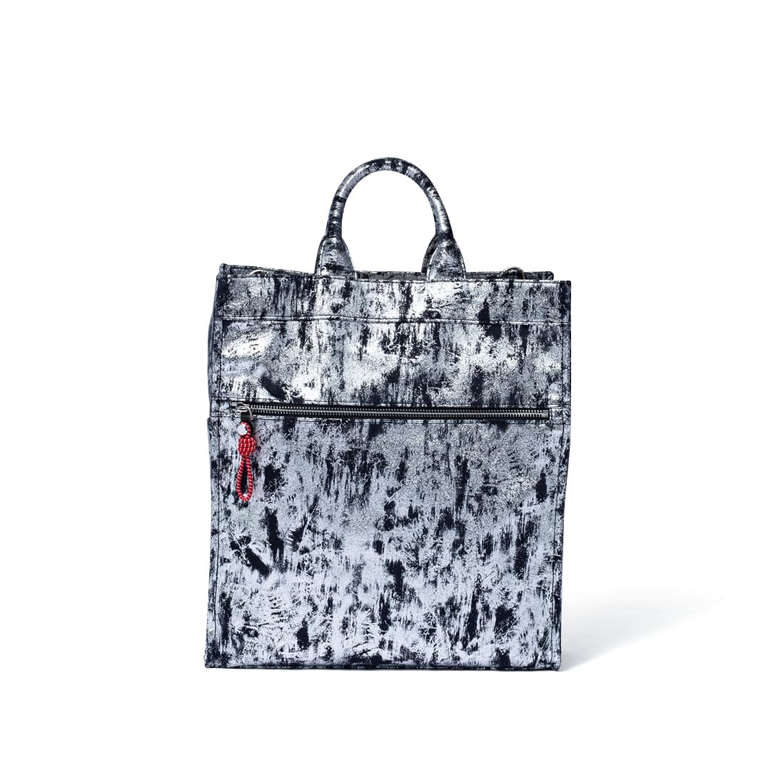 

MANIUNO NOVATEX Vertical Square Tote Italian Black Bag, Unisex, Fabric, Textured, Friction-Resistant, чорний