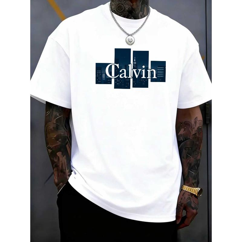 

Європейські розміри Чоловіча футболка з коротким рукавом - М яка дихаюча тканина, Вільний крій, Круглий виріз, Повсякденна сорочка, Можна прати в машині, Для всіх 4XL білий