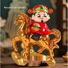 Solar-Powered Fortune God Waving Ornament - Stress Relief & Festive Charm for Car or Office, Perfect Birthday Gift