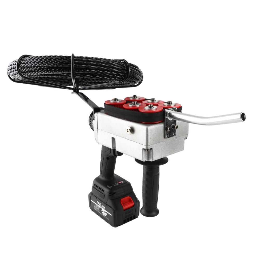 Electrician Threading Machine Speed Adjustable Brushless Rechargeable Lithium Battery Threading Machine 15m Wire 80‑240V