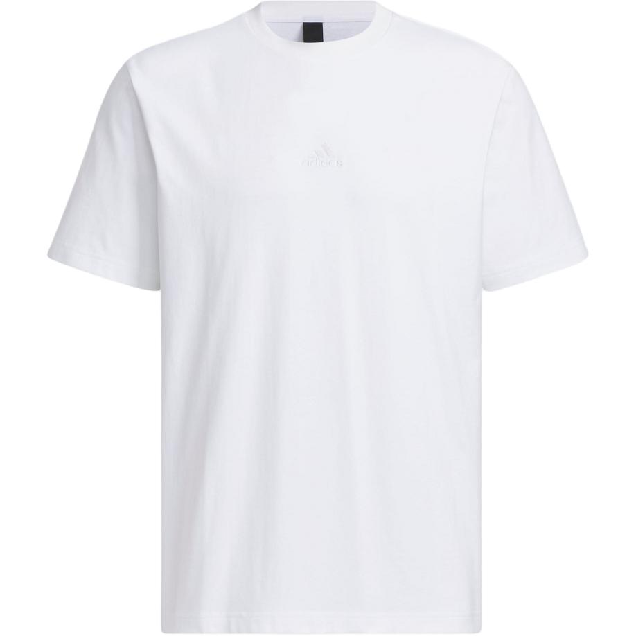 Adidas Solid Color Logo Embroidered Crew Neck Short Sleeve Drop Shoulder T-Shirt Men Tops White IA8130