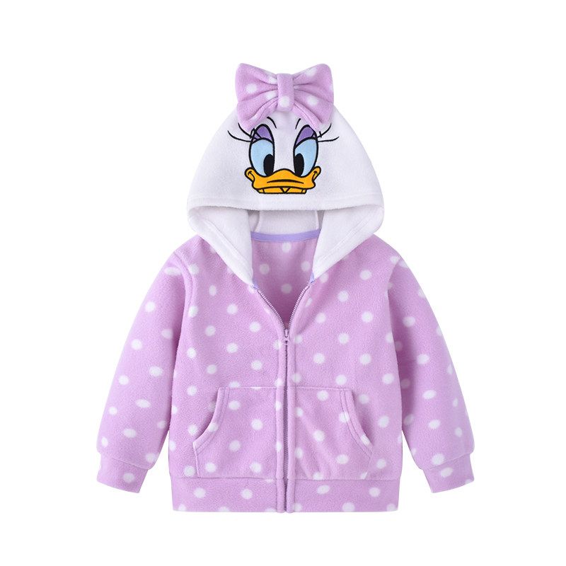 Children's Fleece Autumn and Winter Hooded Cartoon Jacket