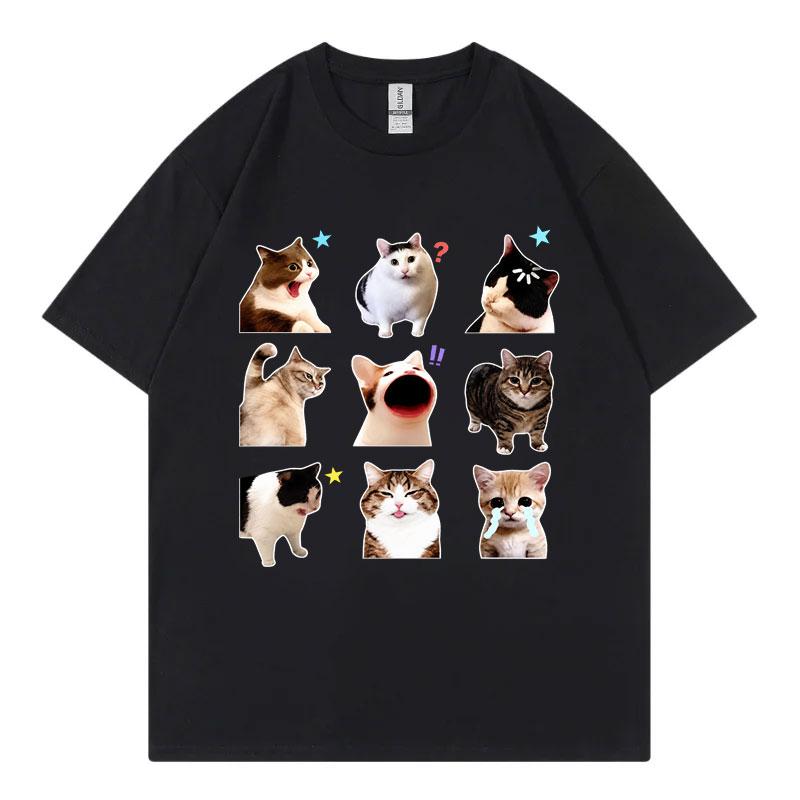 Crying Cat Funny Meme Graphic T Shirts High Quality Fashion Short Sleeve TShirts Unisex Unisex Casual 100Cotton TShirt Streetwear