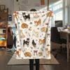1PC Cute Dog Print Flannel Blanket, High Quality All Seasons, Home Decor, Warmth and Comfort, Perfect for Christmas Gifts