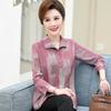Fashionable Loose Fit Shirt for Middle Aged Women Elegant Plus Size Blouse Long Sleeve Summer Casual Tops for Moms