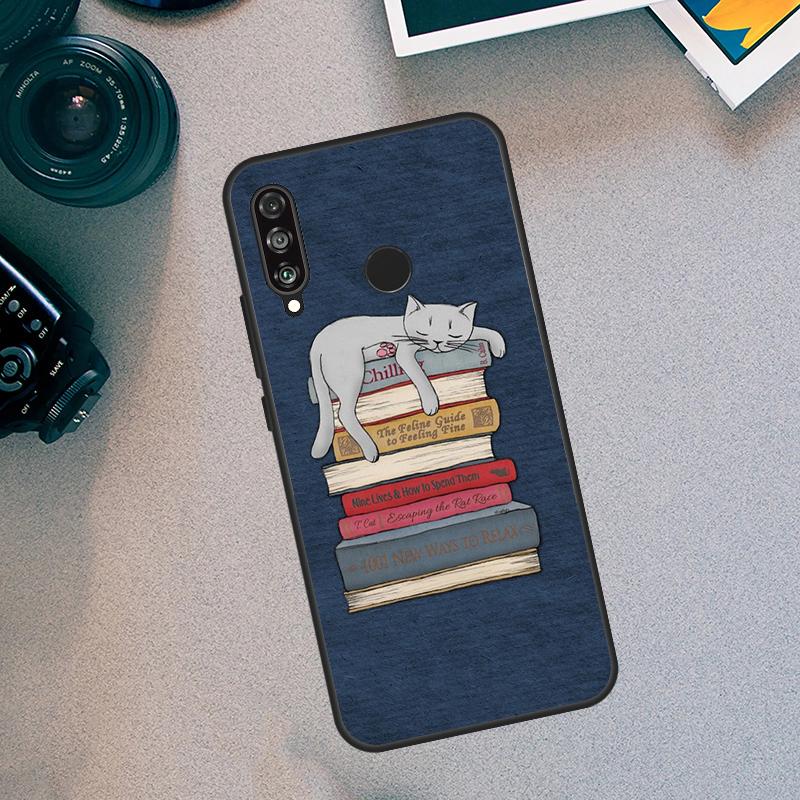 Read Books illustration For Huawei Nova 5T 9 10 SE 3i 7i 8i 11i 12i Y60 Y61 Y70 Y72 Y73 Y90 Y91 P30 P40 Lite Case
