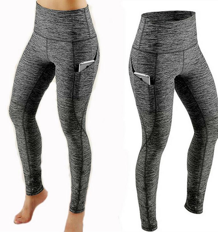High-Waisted Yoga Pants with Side Pockets - Hip-Lifting, Slimming Sports Leggings