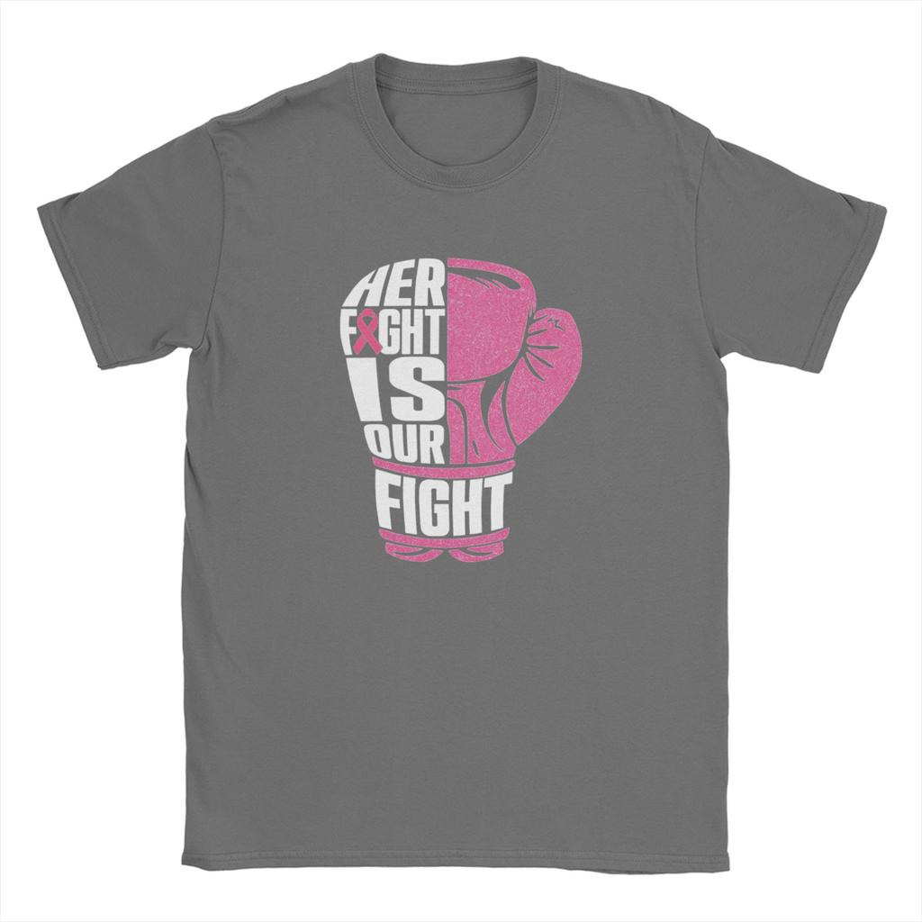 Fight Is Our Fight Breast Cancers T-Shirt Summer Fashion T Shirts Men's Pure Cotton Breathable Clothes Short Sleeves Vintage Top