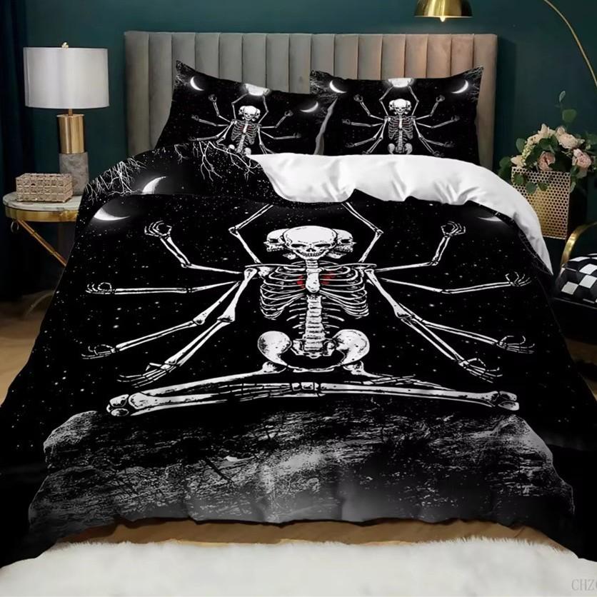 Skull Down Comforter Set Bedding Set 3-piece Duvet Cover Set