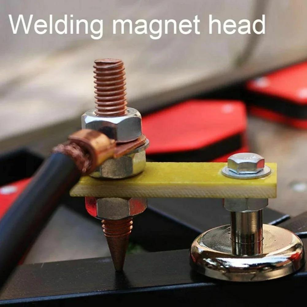 Welding Magnet Head Magnetic Support Clamps Holder Fixture Strong Welder Sheet Metal Repair Machine Ground Wires Clamps Copper