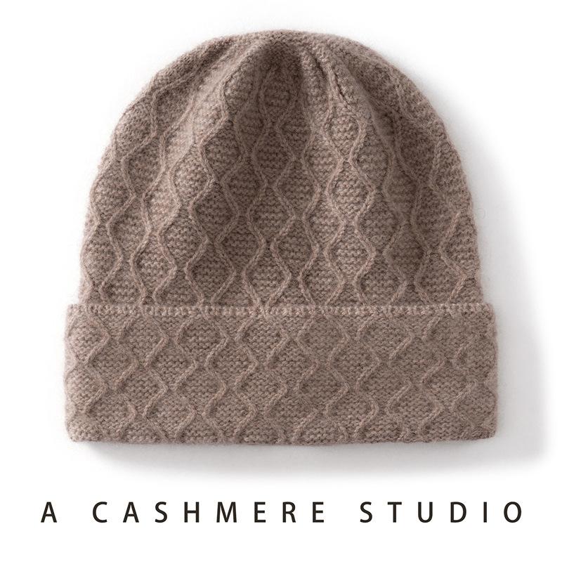 Autumn and winter cashmere hats men's and women's knitted sleeves, ear protectors, bag heads, stacking hats, cold-proof, thickened and warm wool hats